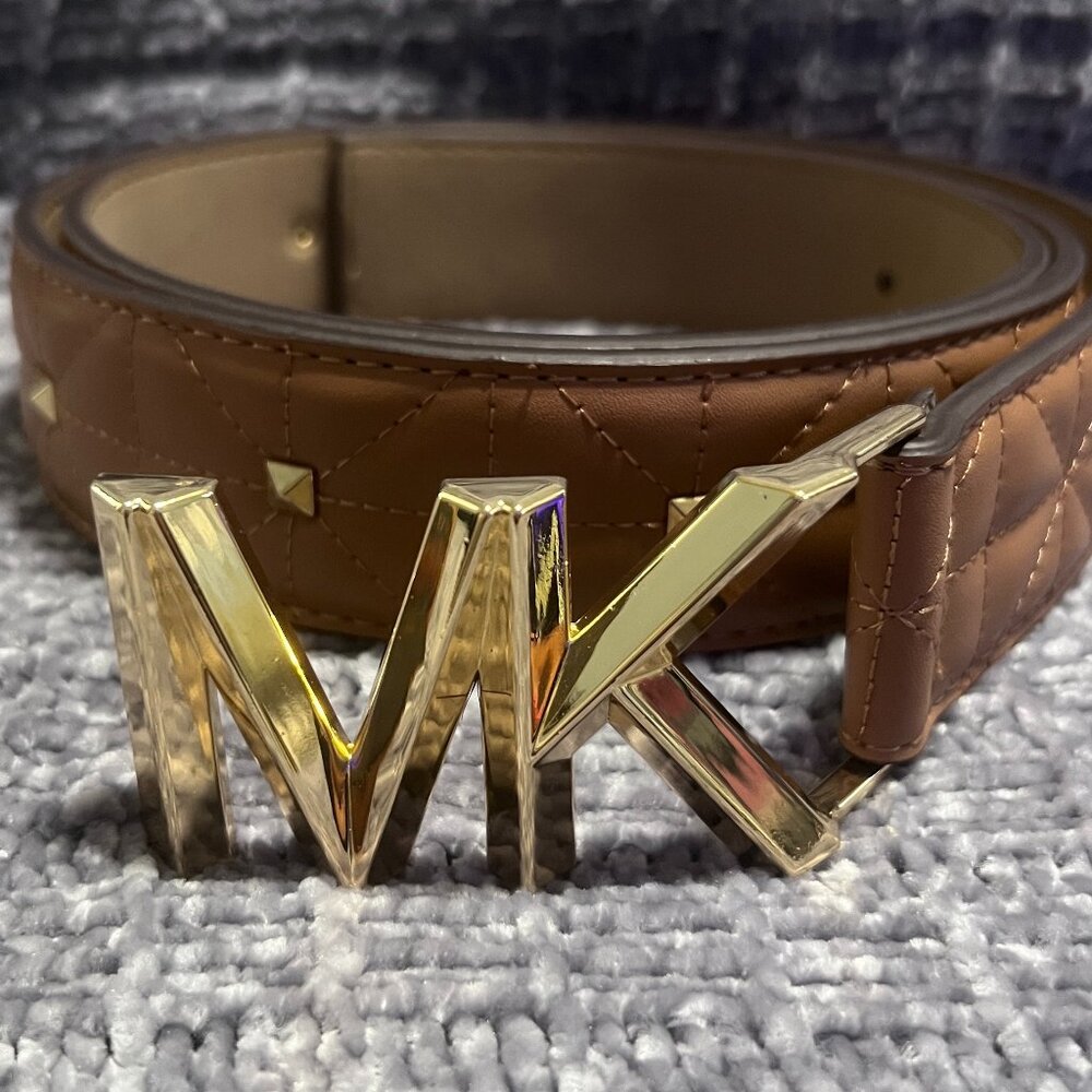 NWT Michael Kors Brown Gold Studded Belt